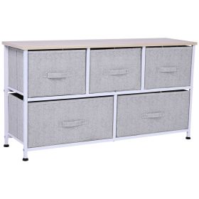 40L Storage Cube Dresser with 5 Drawers, Horizontal Organizer, Fabric Bins for Bedroom