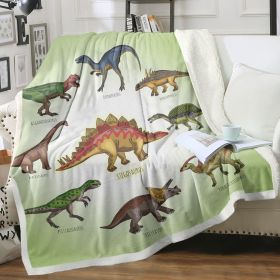 1pc Kids Dinosaur Species Chart Sherpal Blanket, Soft Warm Educational Throw for Boys Bedroom, 130x150cm