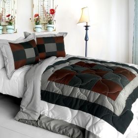[Mild Cecilia] Quilted Patchwork Down Alternative Comforter Set (Full/Queen Size)
