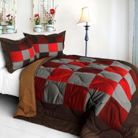 [Hot Cytheria] Quilted Patchwork Down Alternative Comforter Set (Full/Queen Size)