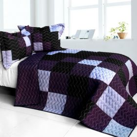 [Life of Hyacinth] Brand New Vermicelli-Quilted Patchwork Quilt Set Full/Queen
