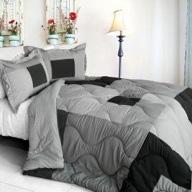 [Jo of Eric] Quilted Patchwork Down Alternative Comforter Set (Full/Queen Size)