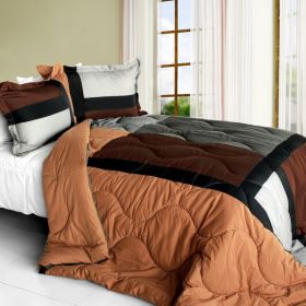 [Soil of Love] Quilted Patchwork Down Alternative Comforter Set (Full/Queen Size)