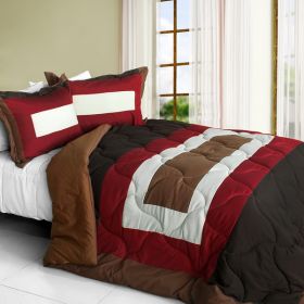 [Amaya] Quilted Patchwork Down Alternative Comforter Set (Full/Queen Size)