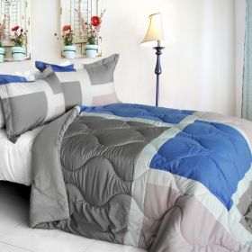 [Serafina] Quilted Patchwork Down Alternative Comforter Set (Full/Queen Size)