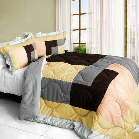 [Simple Blanche] Quilted Patchwork Down Alternative Comforter Set (Full/Queen Size)