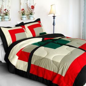 [Beauty Demi] Quilted Patchwork Down Alternative Comforter Set (Full/Queen Size)