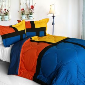 [Summer Jade] Quilted Patchwork Down Alternative Comforter Set (Full/Queen Size)