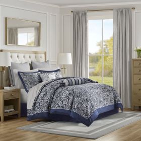 12 Piece Comforter Set with Cotton Bed Sheets (Color: as Pic)